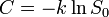 \ C = - k \ln{S_0} 