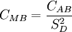 C_{MB} = \frac{C_{AB}}{S^2_D}