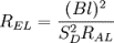 R_{EL} = \frac{(Bl)^2}{S^2_DR_{AL}}