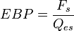 EBP = \frac{F_s}{Q_{es}}